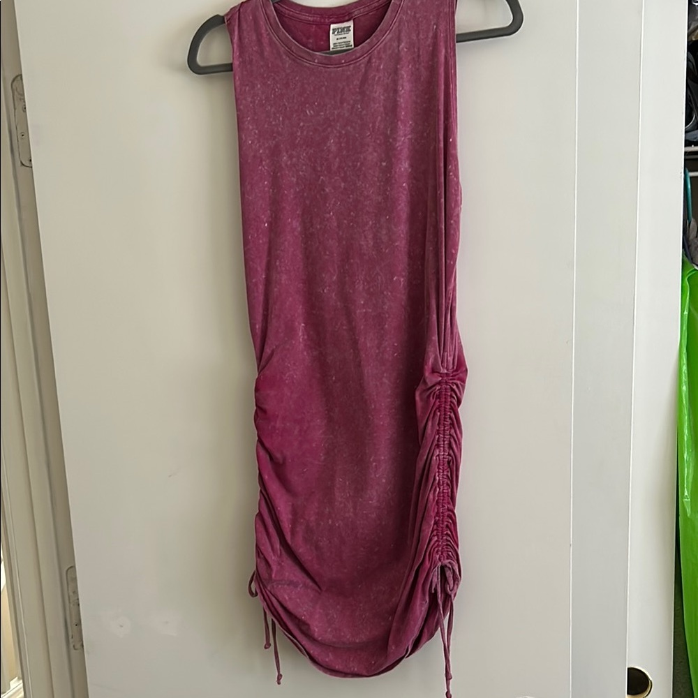 PINK Victoria's Secret Red Ruched Mini Dress